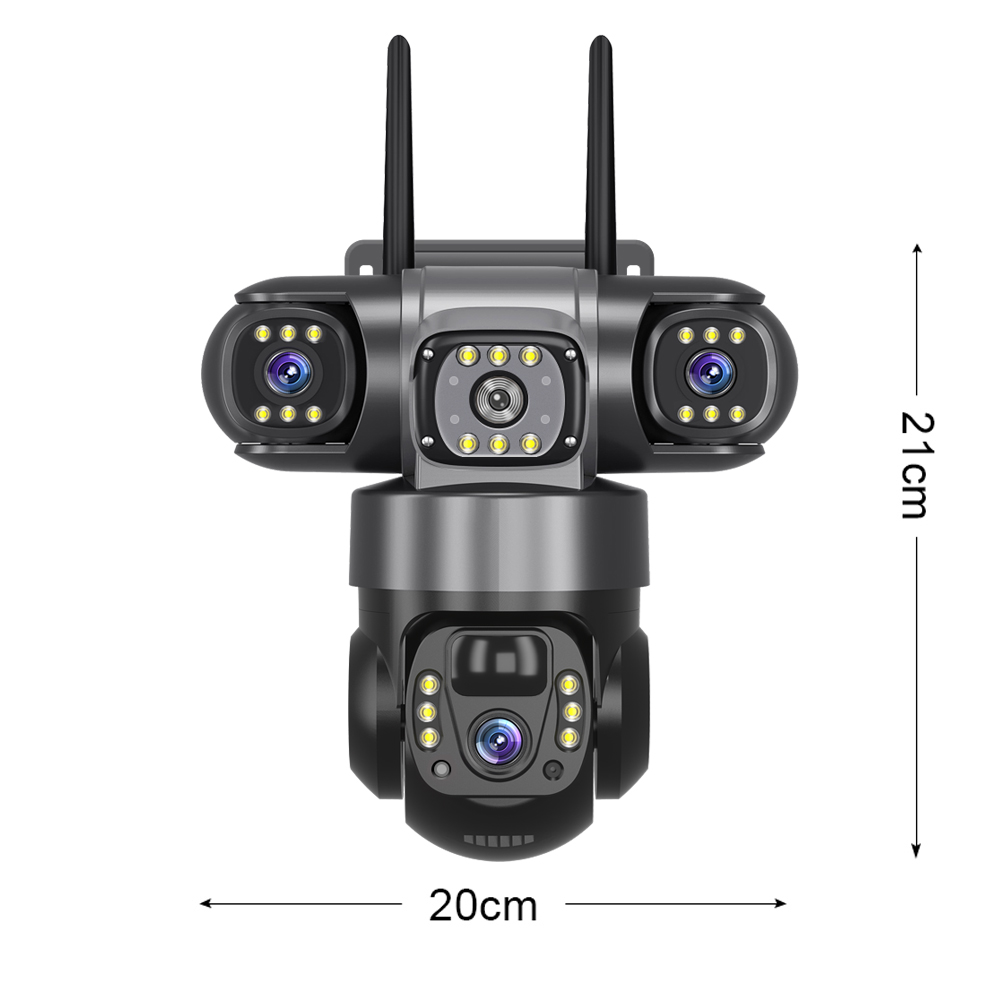 V380 Hotsale Triple Lens Solar 4G Camera Support Cloud And Memory Storage Two-way Voice Intercom Picture Push Alarm CCTV Camera