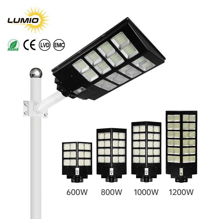 2025 Best Selling Outdoor Waterproof IP65 Road Lamp Integrated 600W 800W 1000W 1200W All in One LED Solar Street Light