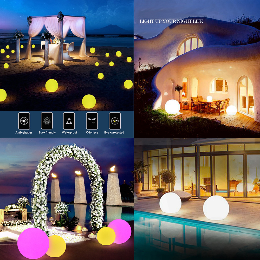 Waterproof IP65 Rechargeable Led Color Changing Solar Ball LED Decorative Light for Outdoor Garden Beach