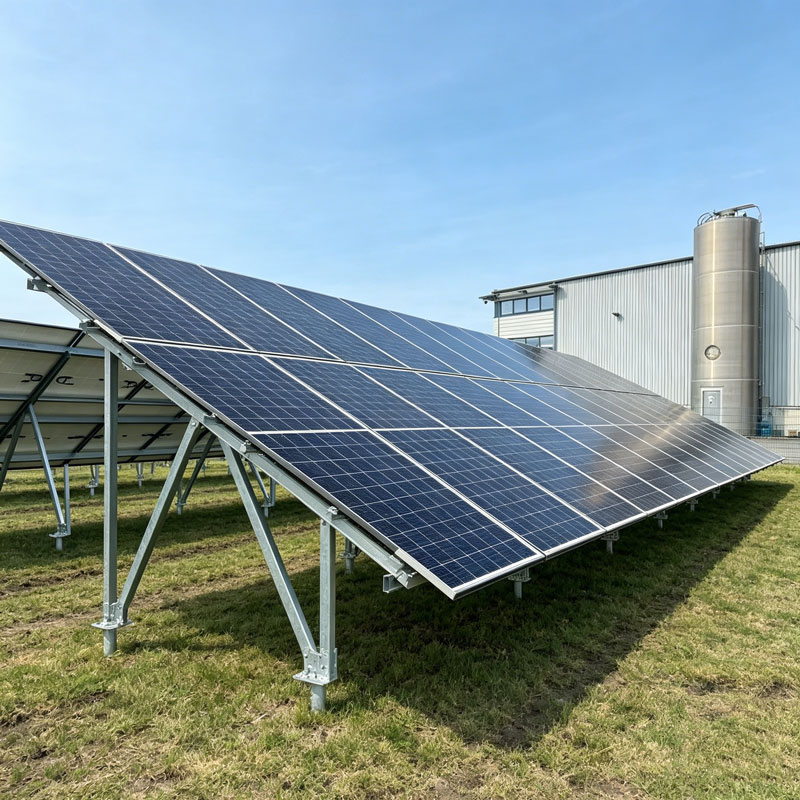 Solar Ground Racking Al-Mg-Zn Coated C Channel Steel Solar Panel Ground Mounting System Solar Panel Structure with Screw Pile