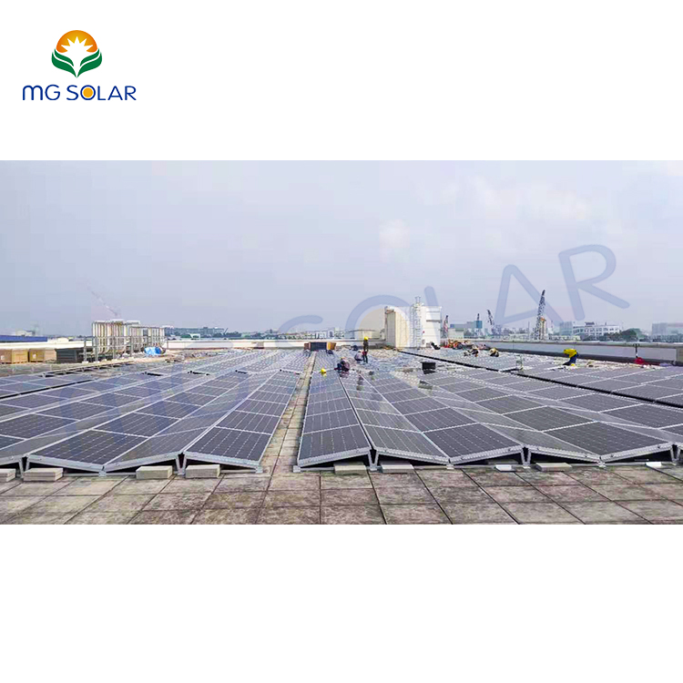 Rail-less Solar Mounting System East-West PV Panel Bracket Flat Roof Adjustable Structure