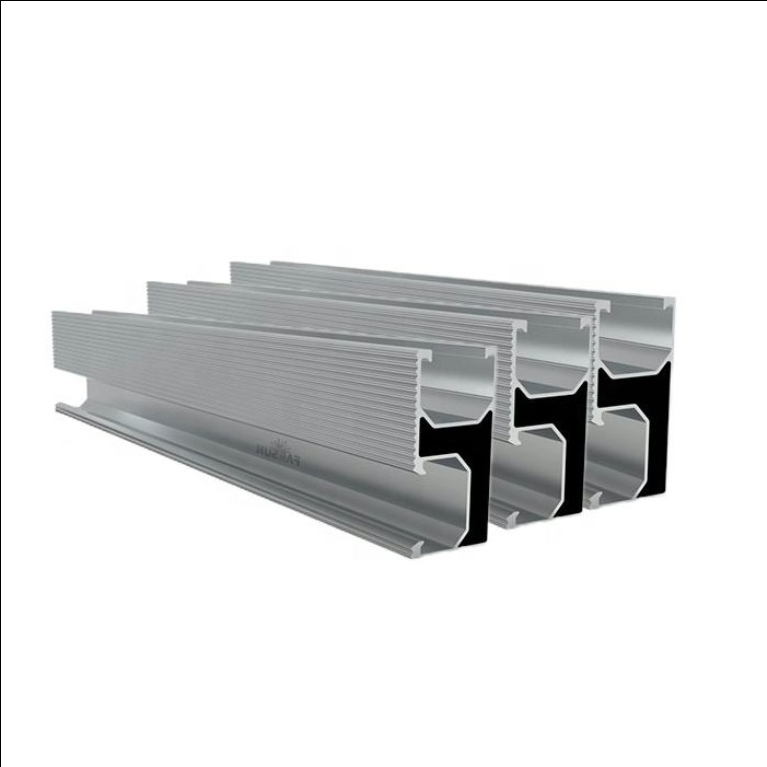 Factory Supply Silver Aluminum Rail Mounting Solar Panel Roof Structure Easy Installation Solar Mounting System