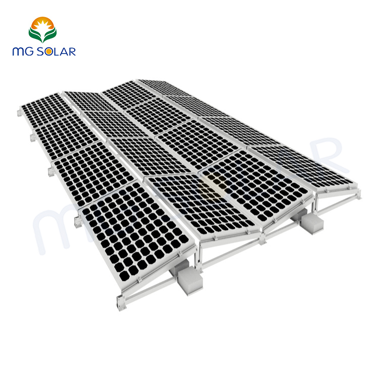 Rail-less Solar Mounting System East-West PV Panel Bracket Flat Roof Adjustable Structure