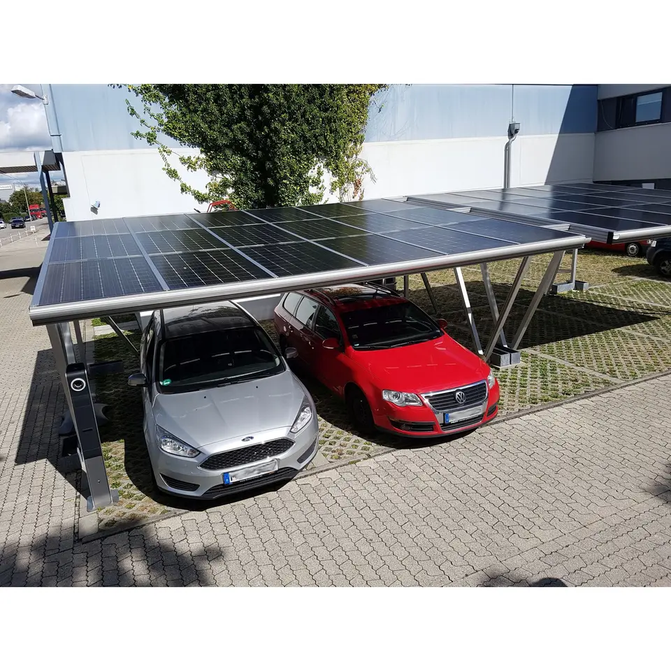 High Pre-assembled 5kw Aluminum Carport Shelter For House Solar Energy Bracket High Efficient Carport Rack Solar Parking Garage