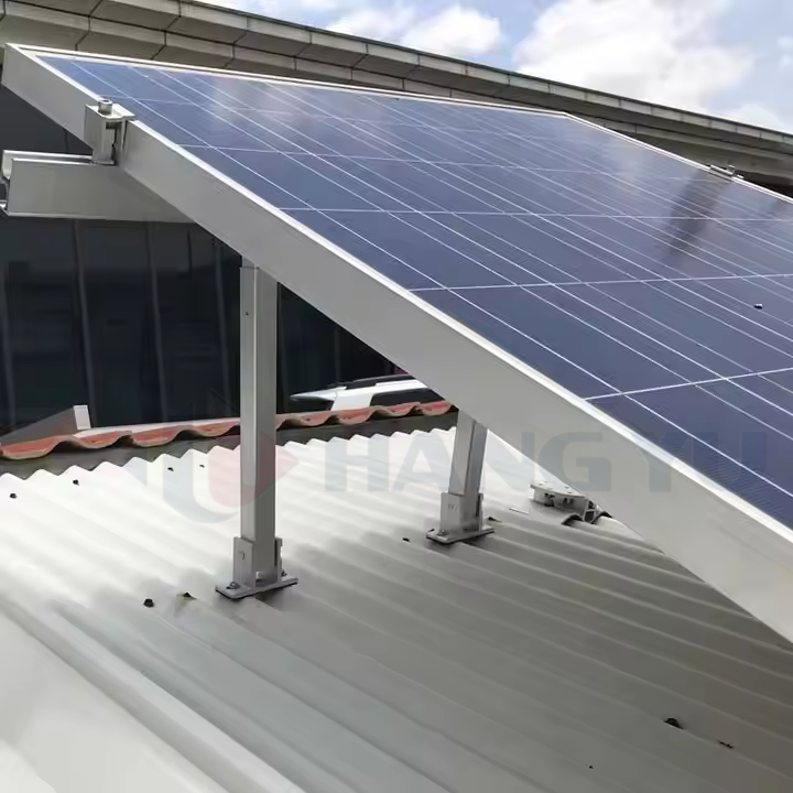 Custom 300w-600w Solar Panel Adjustable PV Mounting Bracket Kit Aluminium Front Leg &amp; Rear Leg Tilt Design For Solar PV Mounting