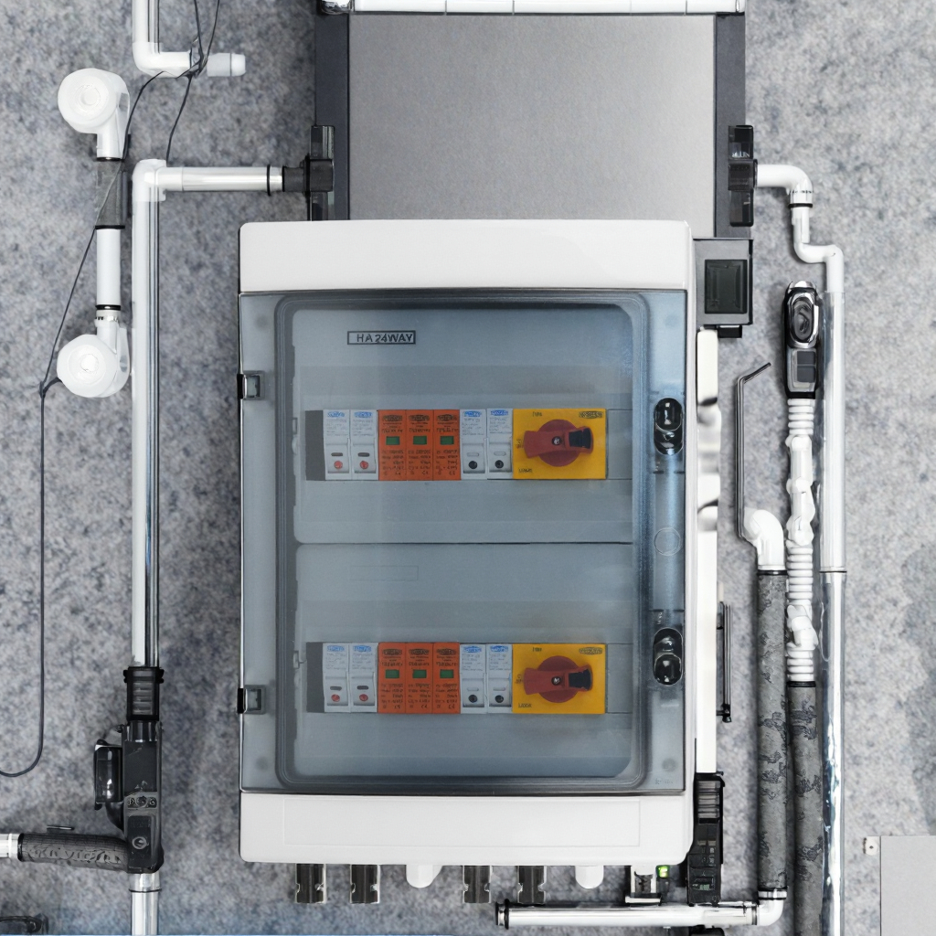 For Solar Photovoltaic PV Distribution Box Lightning Protection 4 Input 2 DC 1000V Fuse MCB SPD Waterproof IP65 24-way