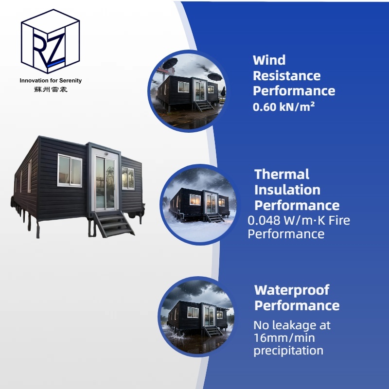 Modern Prefabricated House 30ft Solar Powered Tiny Expandable Container Home For Residential Resort RayZen