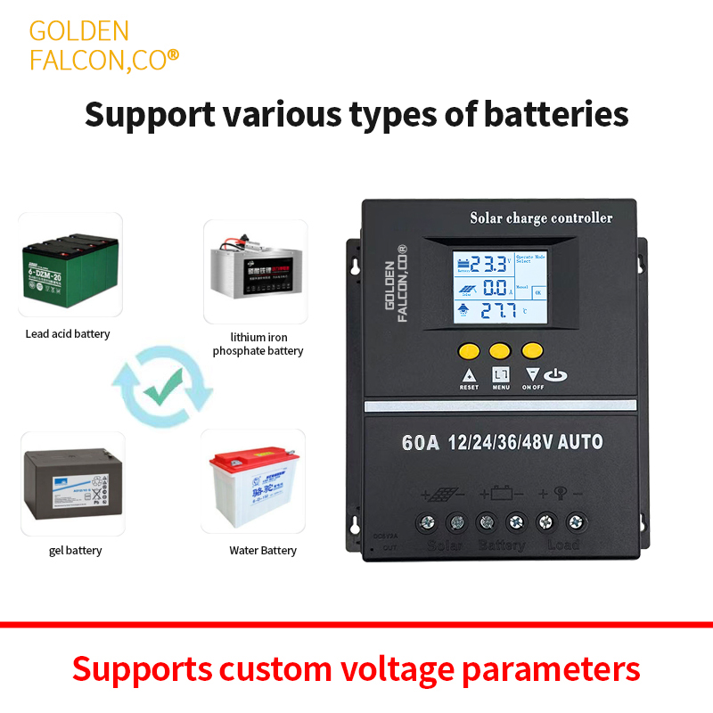 12v 24v 36v 48v Mppt Intelligent Automatic Solar Charge Controller 60A Battery Solar Controller For Solar Systems