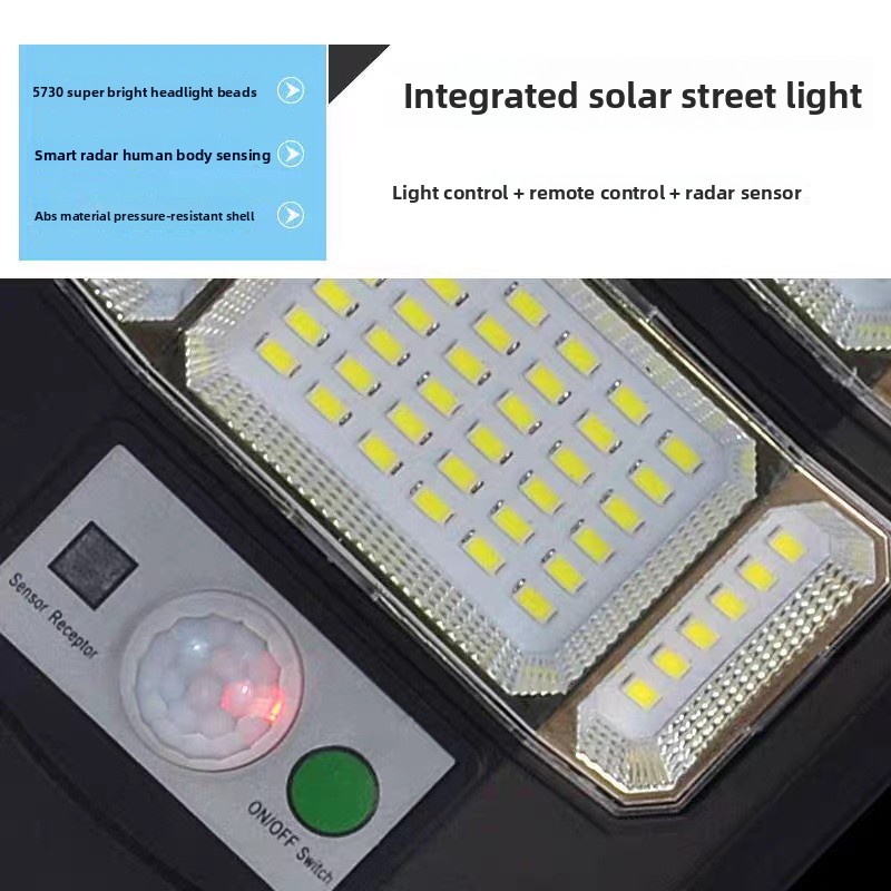 New High Outdoor Street Lamp Garden Lamp Three Wide Angle Super Bright High Power Integrated Solar Lighting Street Lamp