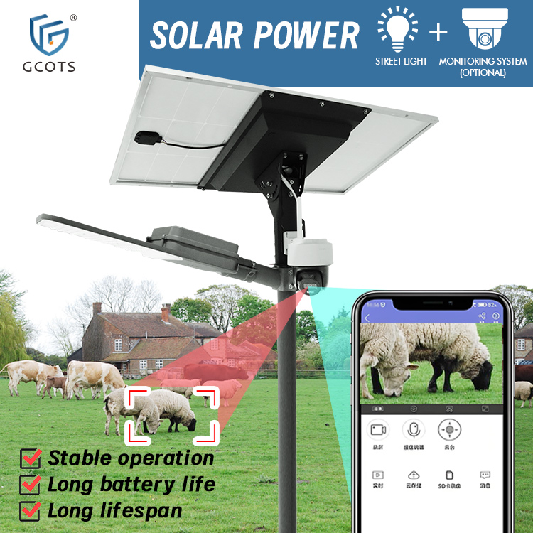 Solar Street Lights Outdoor Waterproof With Solar Camera 4G Sim Card Solar Light For Farms, Estates, Villas Outdoor Monitoring