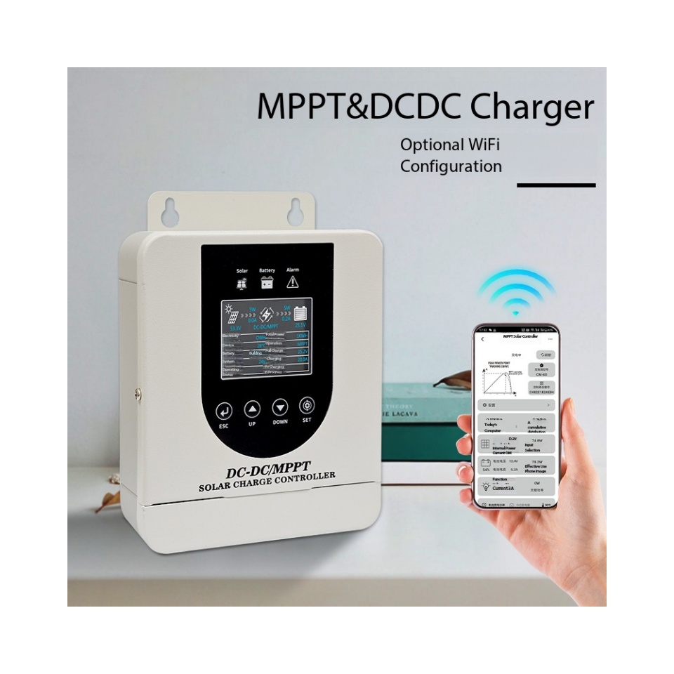 MPPT Solar Charge Controller 12V-72V 20A 40A 60A DC DC Battery Free Charging Controller for Solar Panel Systems
