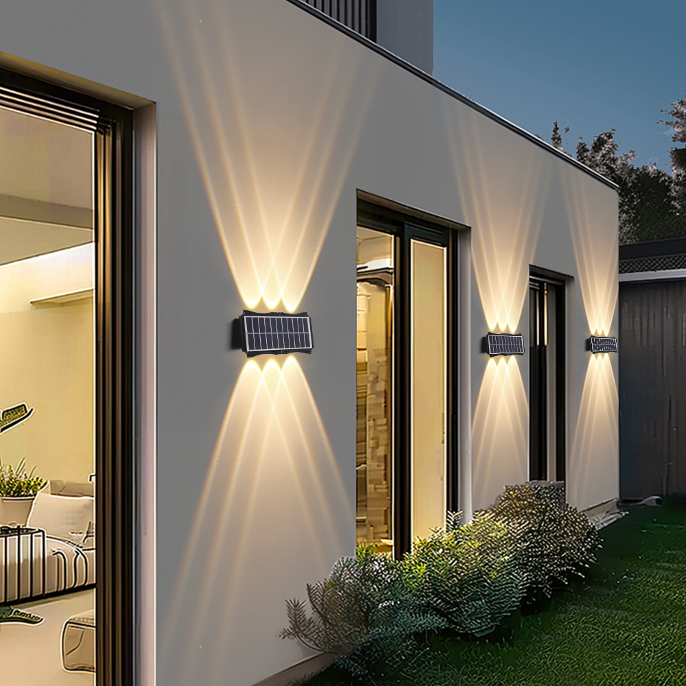 Canmeijia New Design Solar Wall Lights LED Outdoor Garden Ip65 Waterproof Villa Courtyard RGB Lights Decorative Wall Lamp