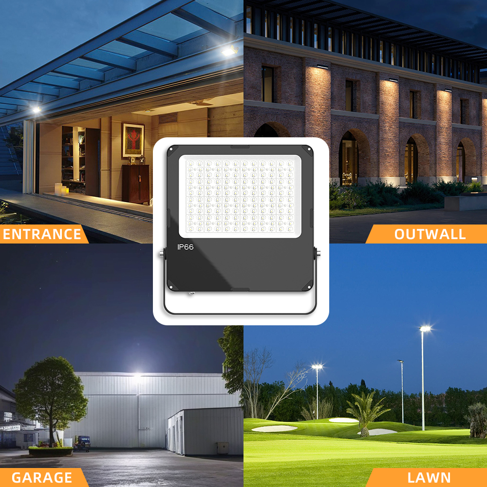 High Lumen Outdoor LED Flood Light 150LM/W 100W/150W/200W/500W IP66 For Stadium Parking Lot Facade Lighting Photocell Floodlight