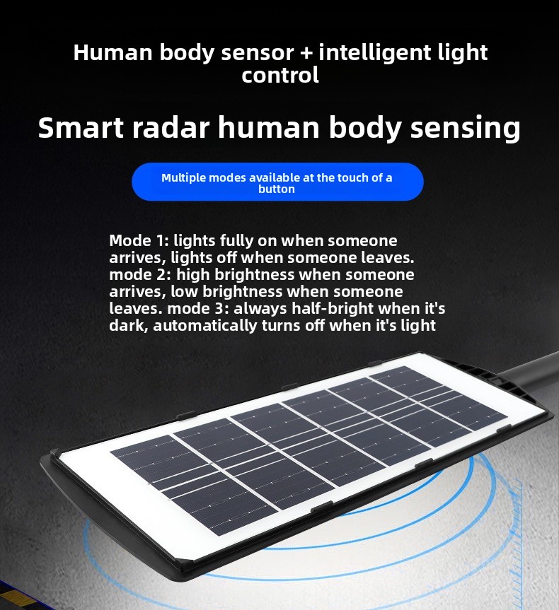New High Outdoor Street Lamp Garden Lamp Three Wide Angle Super Bright High Power Integrated Solar Lighting Street Lamp