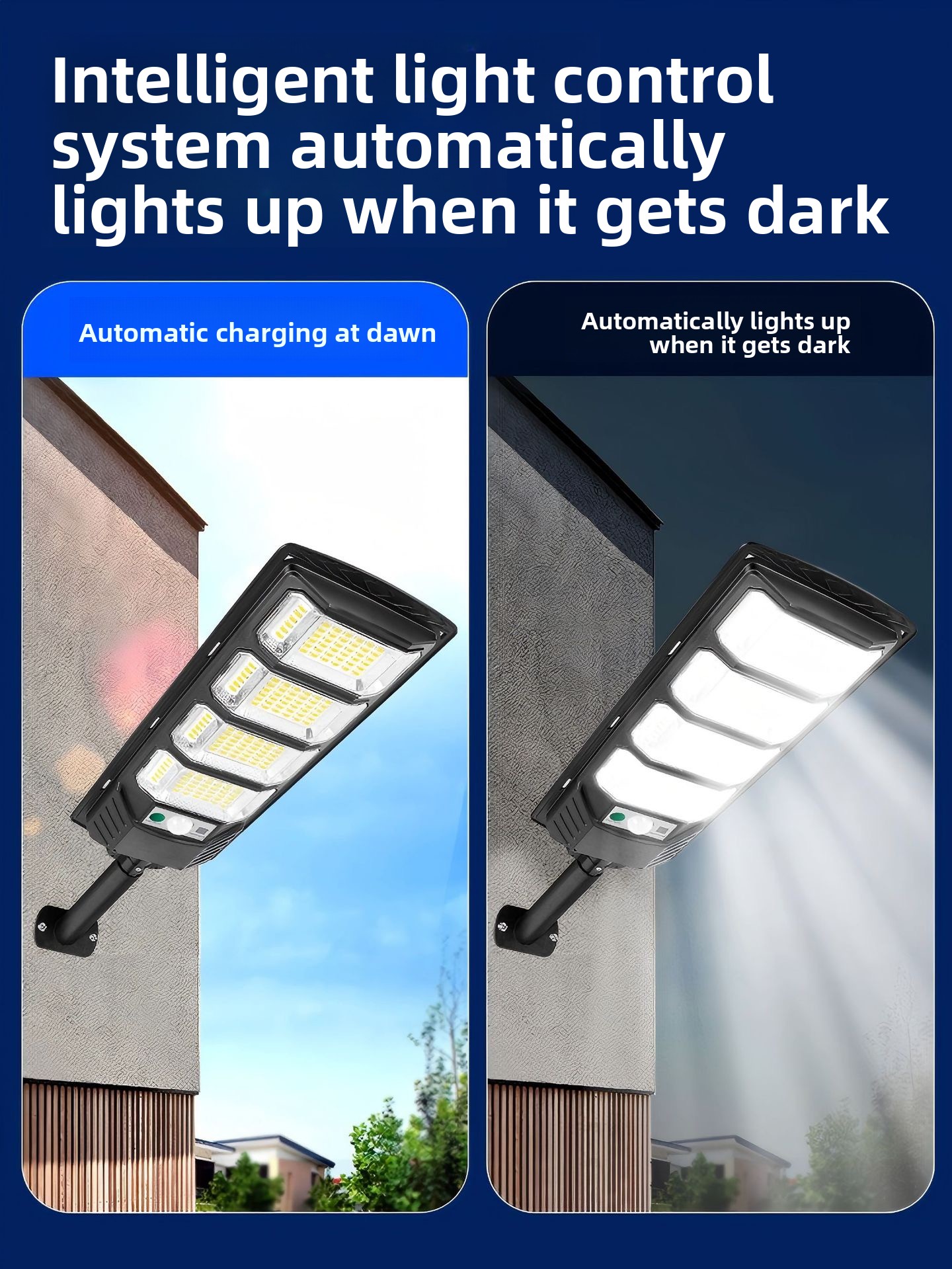 New High Outdoor Street Lamp Garden Lamp Three Wide Angle Super Bright High Power Integrated Solar Lighting Street Lamp
