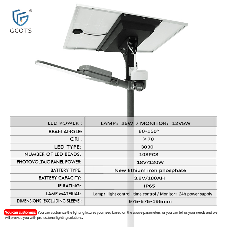Solar Street Lights Outdoor Waterproof With Solar Camera 4G Sim Card Solar Light For Farms, Estates, Villas Outdoor Monitoring