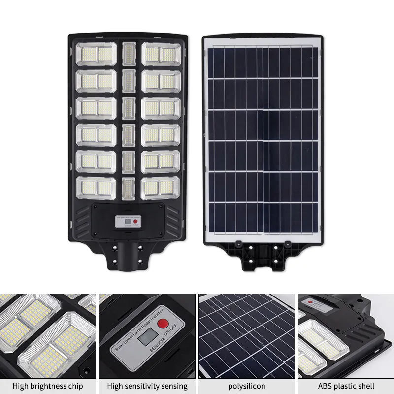 Hot Sale All-in-One 800w-1200w LED Solar Street Light Waterproof IP65 for Outdoor Parks ABS Material for Roads