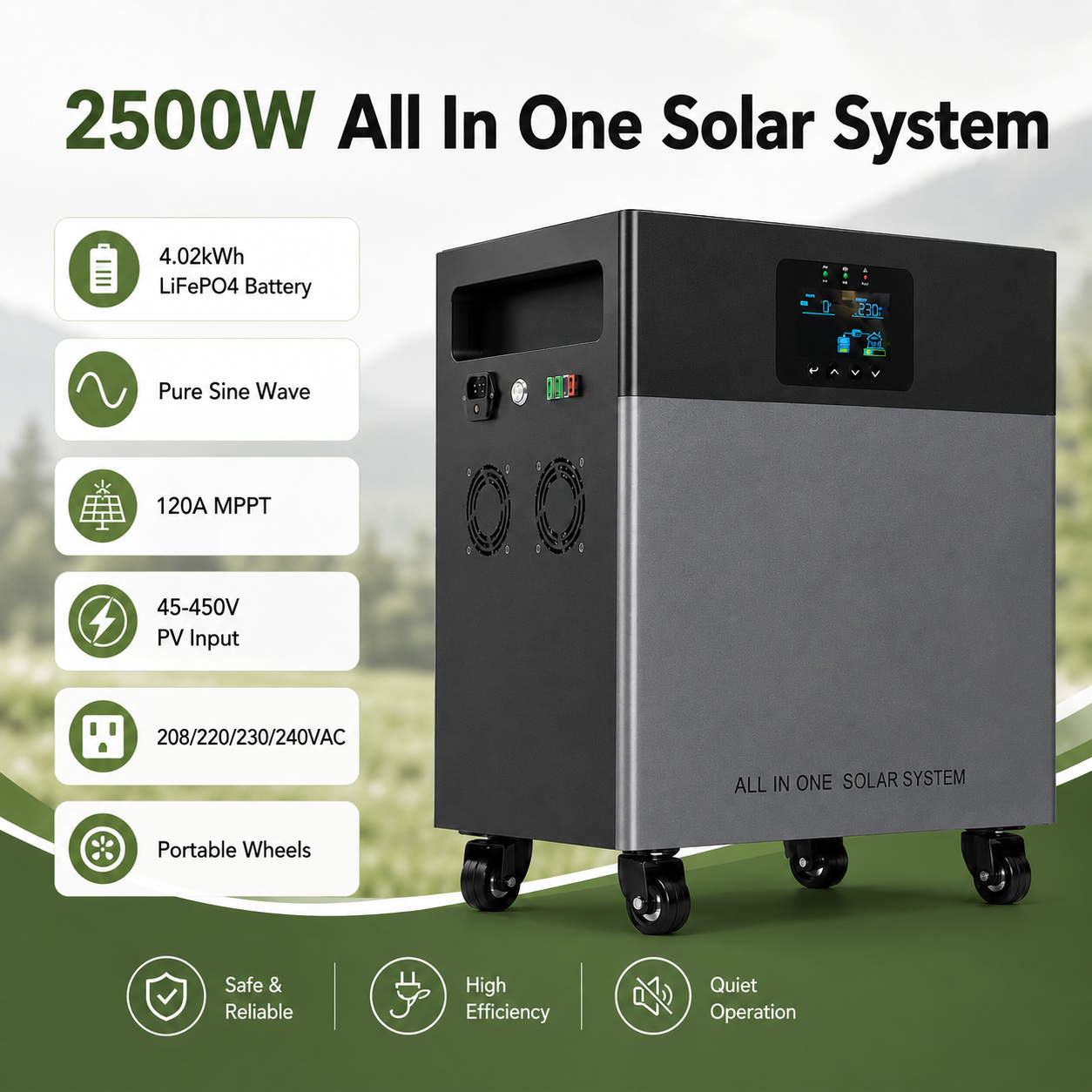 300W 500W 1200W 2500W All-in-One Solar Power System LiFePO4 Portable Power Station for Shop Home Night Market