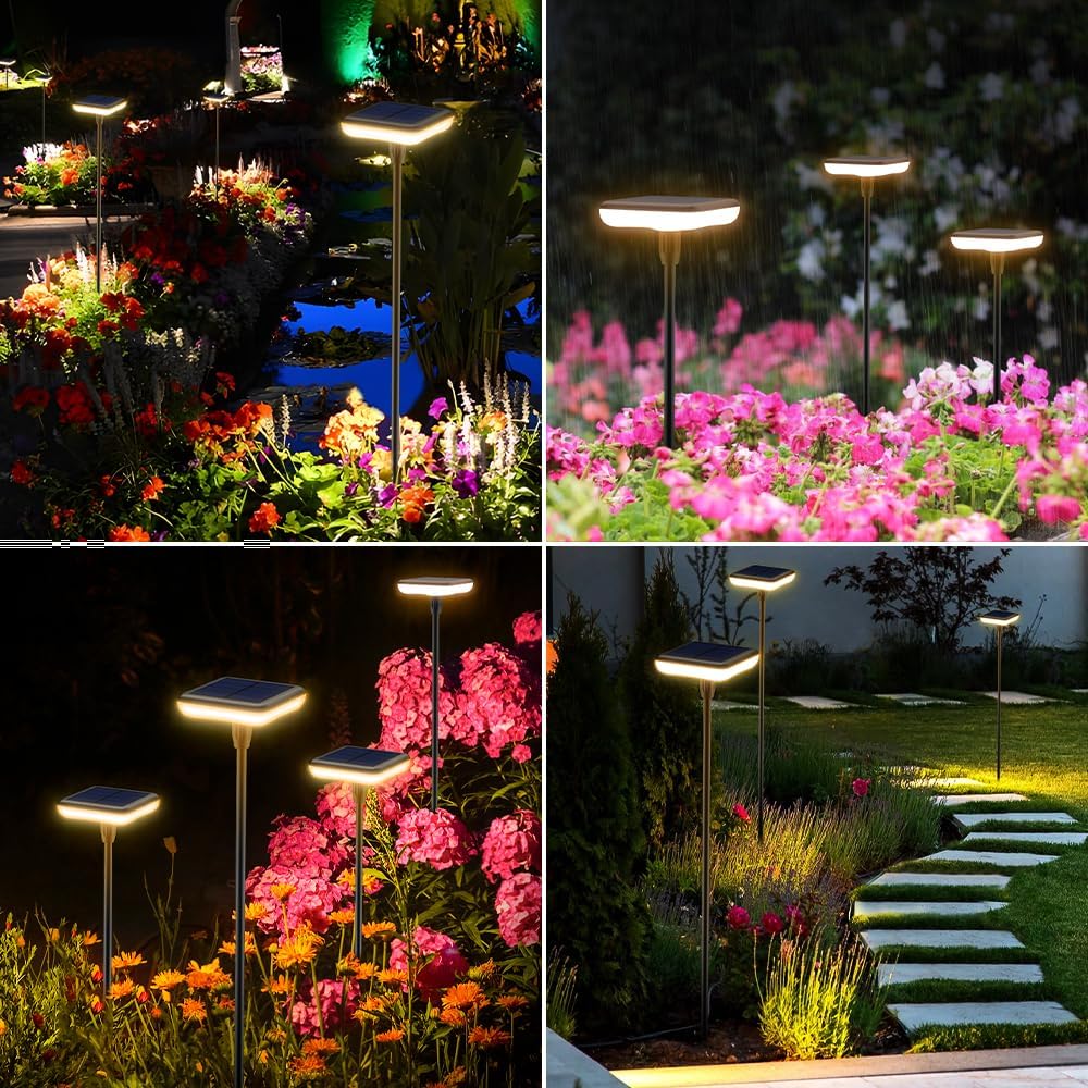 GCOTS Outdoor Trailing Pathway LED RGB Solar Powered Landscape Light IP65 Waterproof Solar Garden Lights For Garden