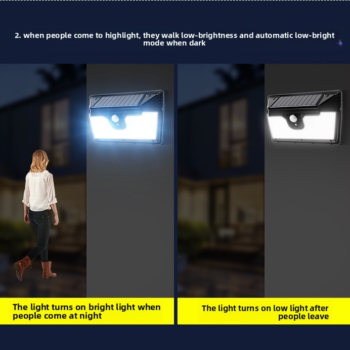 Wireless IP65 Waterproof Solar Motion Sensor Outdoor Lights Solar Motion Outdoor Security Lights Solar Powered Floodlight