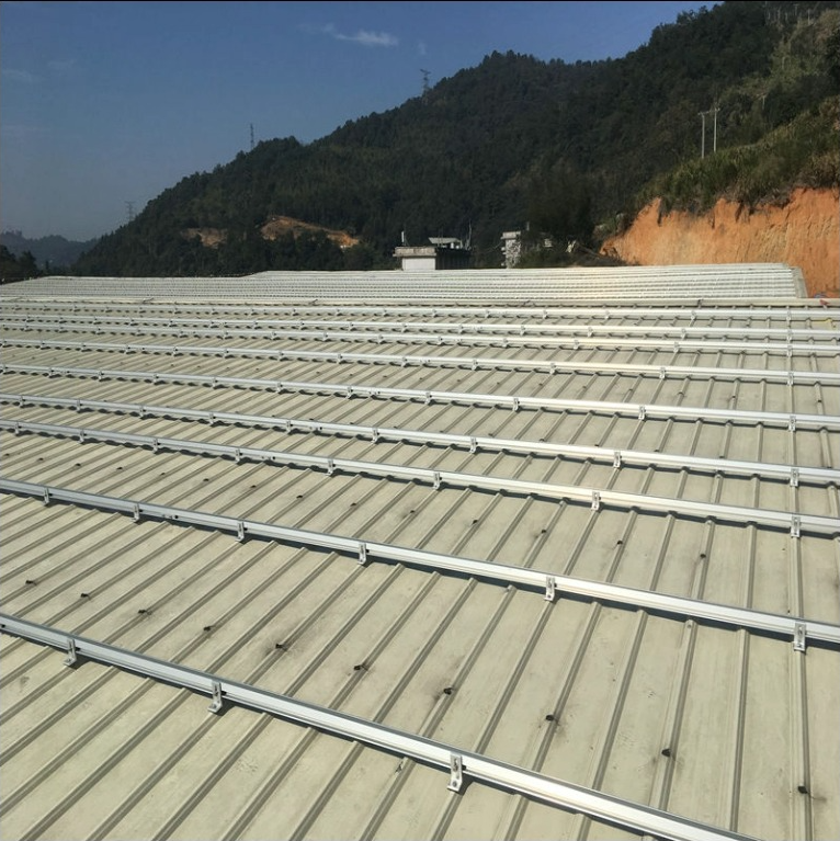 Factory Supply Silver Aluminum Rail Mounting Solar Panel Roof Structure Easy Installation Solar Mounting System