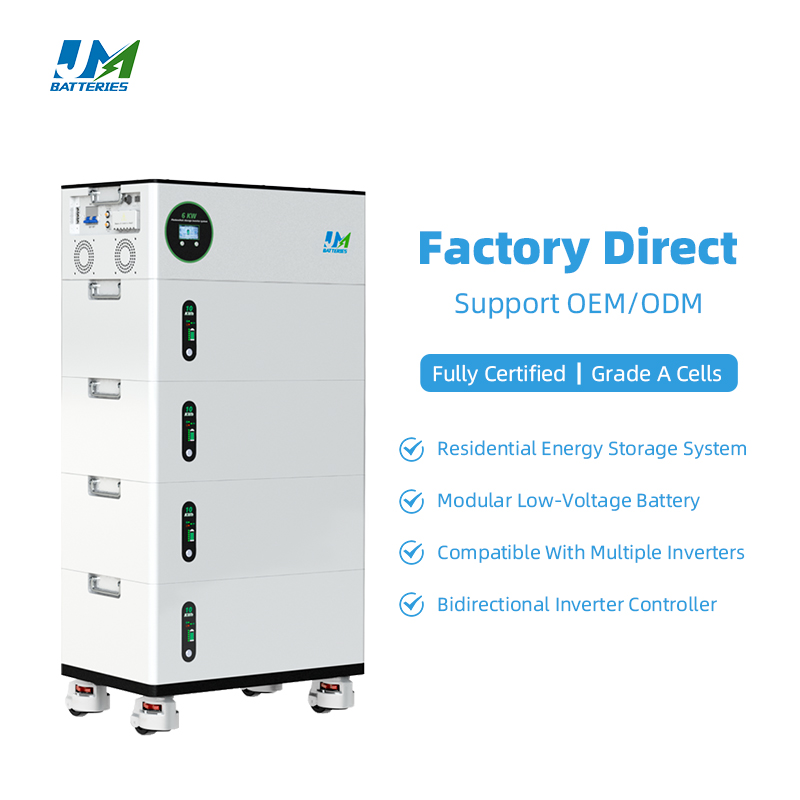 JM 48V All-in-One Stackable Solar Generator Inverter 5kWh/10kWh/15kWh LiFePO4 Battery Home Solar Energy Storage System