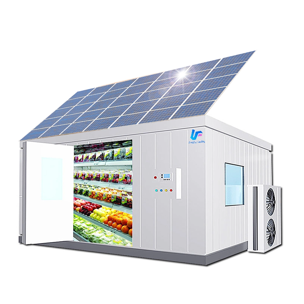 Solar Cold Storage Chill Walk in Freezer Room with Built-in Battery Storage System Refrigeration Equipment