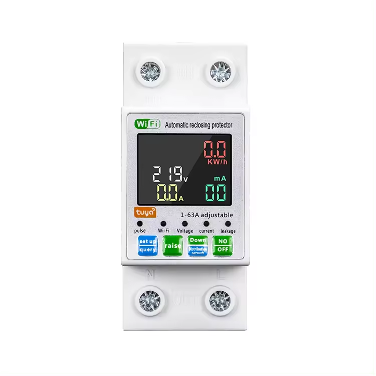 New Arrival QJC 63A Smart WIFI Switch TUYA Energy Meter Kwh Metering Circuit Breaker Remote Control Voltage Protection