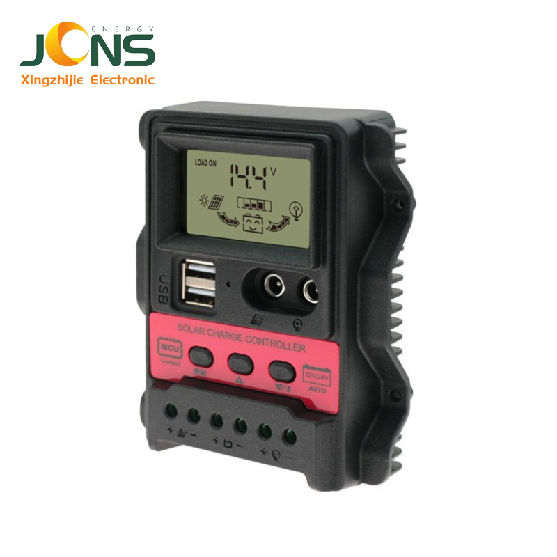 Cross-Border Exclusive PWM High-Efficiency Solar Controller, 12V/24V Recognition Charging Regulator for Smart Light Power System