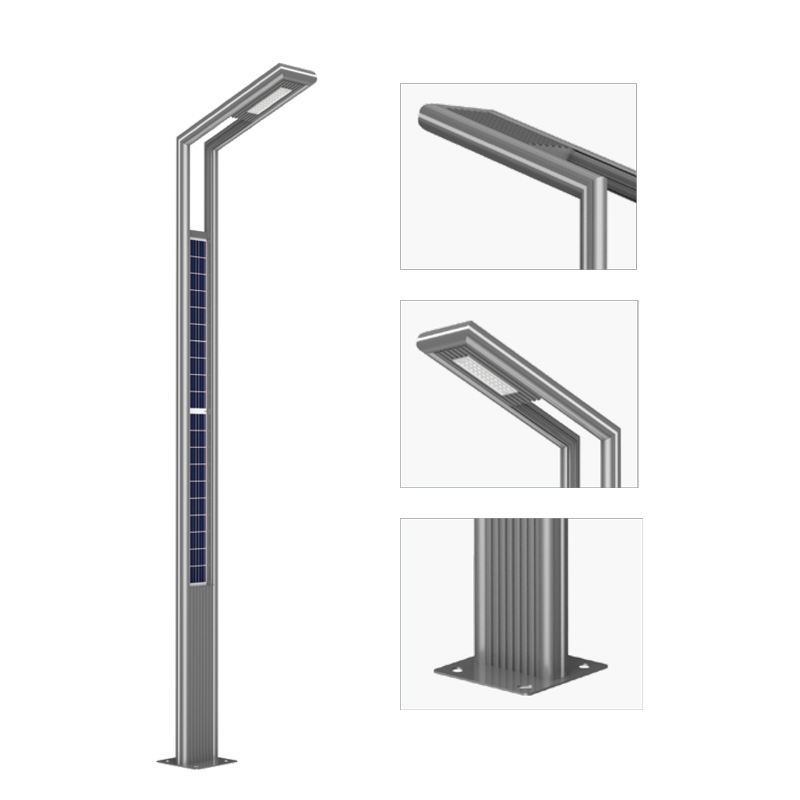 Modern Style Aluminum Light Pole Waterproof IP65 High Brightness LED Solar Garden Light Light Sensor for Outdoor Driveway