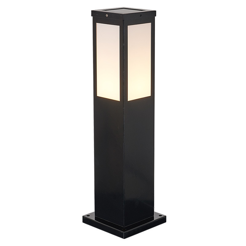 Modern IP65 LED Bollard Light Outdoor Solar Garden Post Lamp Warm White CCT Aluminum Glass for Landscape Decorative Pathway Lawn