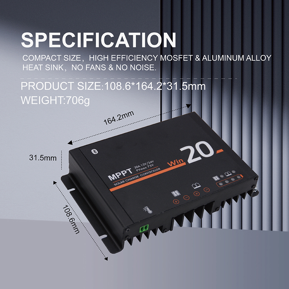 Lumiax MPPT 15A 20A 40A 60A 12V/24V RV Caravan Bluetooth Solar Charge Controller Charging HOME System Energy Systems