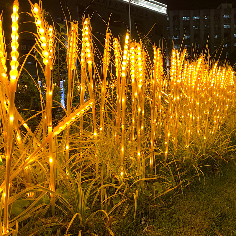 Outdoor Waterproof Solar Garden Wheat Light Courtyard Road Simulating Nature Luminous Reed Rice Lawn Ground Landscape Lights