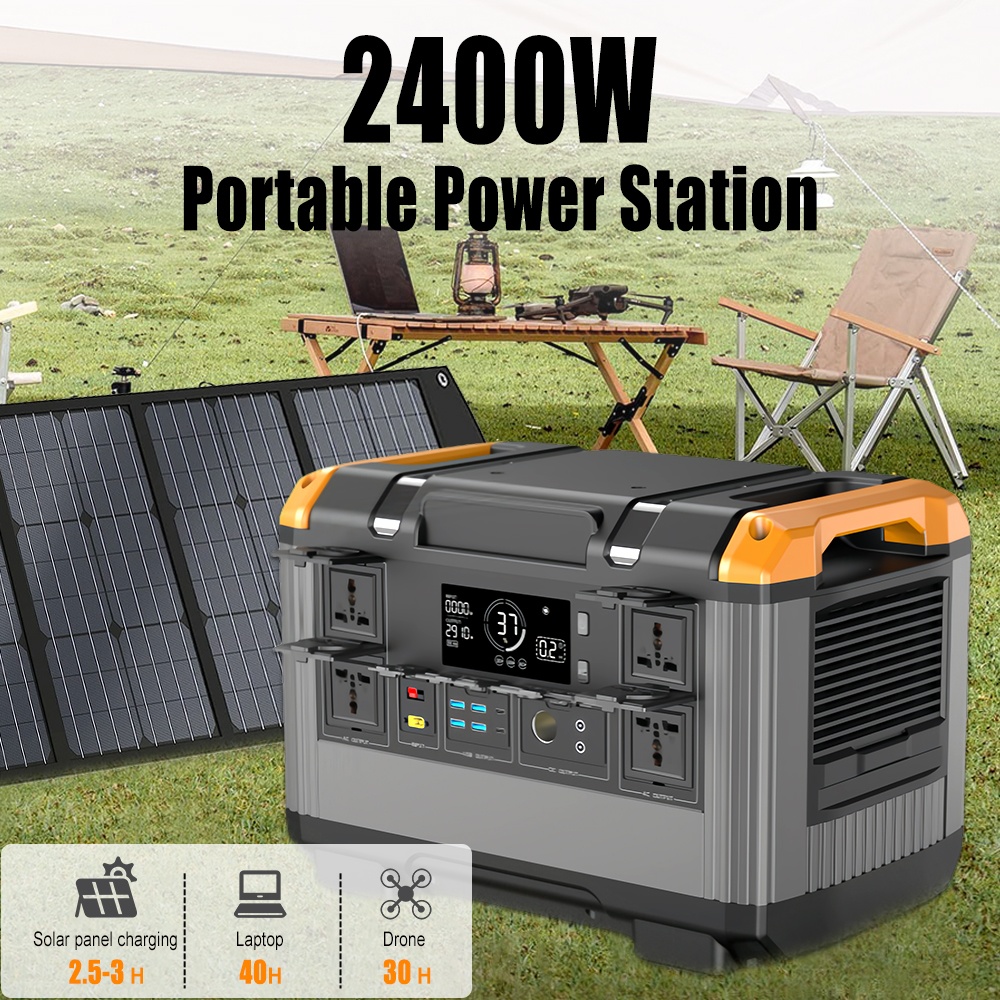 2400W 230V Home Portable Power Bank Charging Station Outdoor Solar Generator For Home Emergency Backup