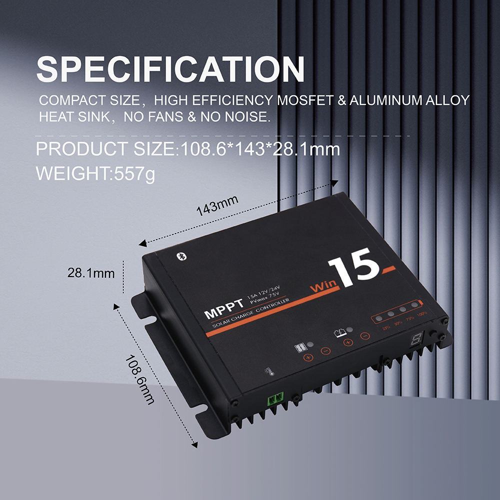 Lumiax MPPT 15A 20A 40A 60A 12V/24V RV Caravan Bluetooth Solar Charge Controller Charging HOME System Energy Systems
