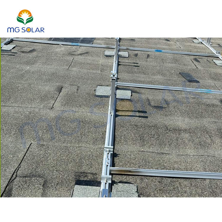 Rail-less Solar Mounting System East-West PV Panel Bracket Flat Roof Adjustable Structure