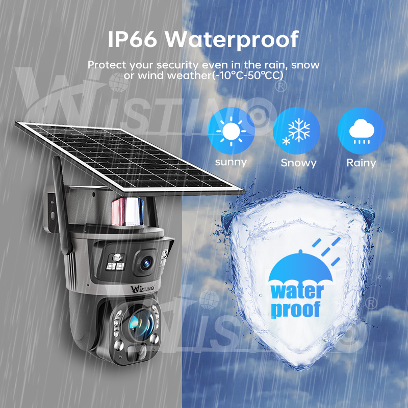 Wistino 20W 4G Solar Panel Camera 4K 36X Zoom Night Vision Detection Wireless Home Security Real Time Ubox Solar CCTV Camera