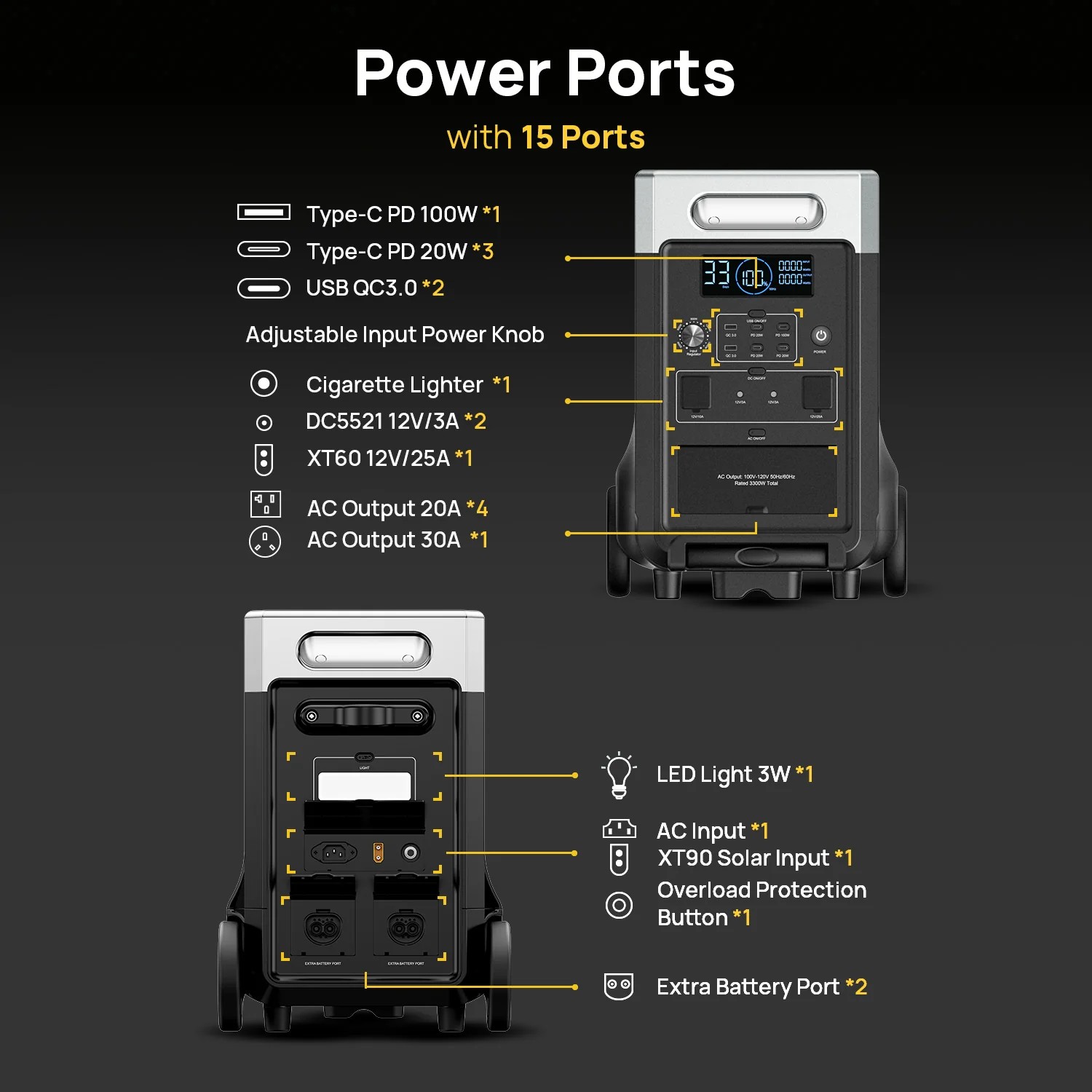 Aferiy Responsive After-Sales Support 3840Wh Power Station Portable Solar Generator Camping Lifepo4 Battery Battery
