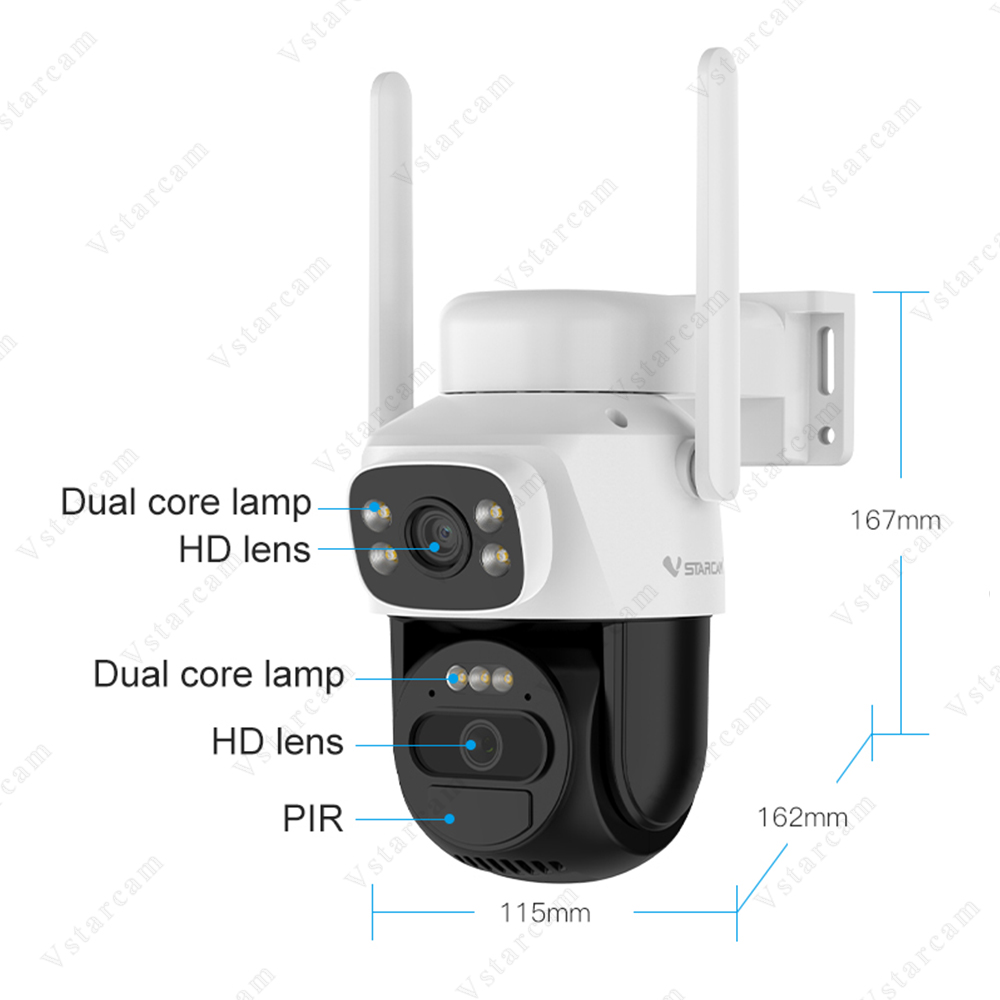 Hot 6MP Solar-Powered CCTV Camera 2.4G+5G Auto Tracking Security Dual Lens PTZ WIFI O-Kam CB622DR Built-in Mic Outdoor