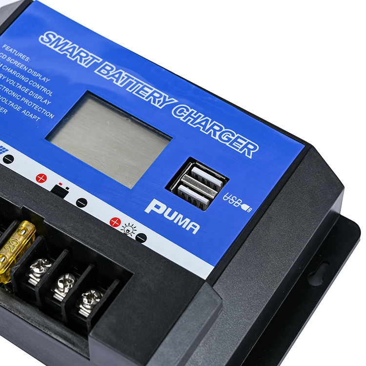 10a 20a 30a Lithium Iron Lifepo4 Battery Charger Regulators Stabilizers 12V 24V Auto Dual USB PWM Solar Charge Controller