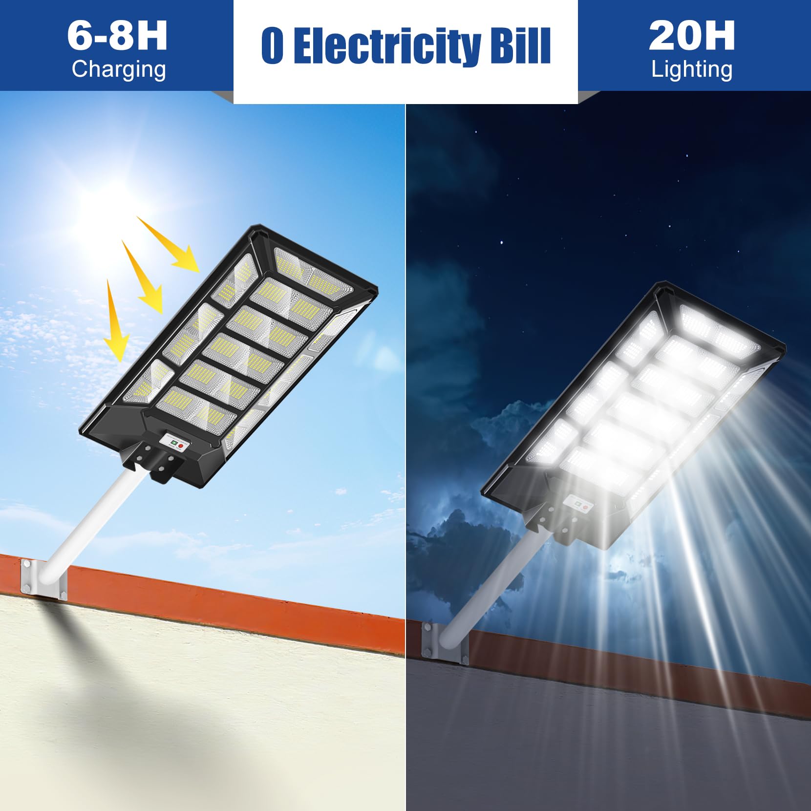 High Watt All in One Solar Street Lights Outdoor Solar Lamp IP66 Waterproof Solar Flood Light with Remote Control