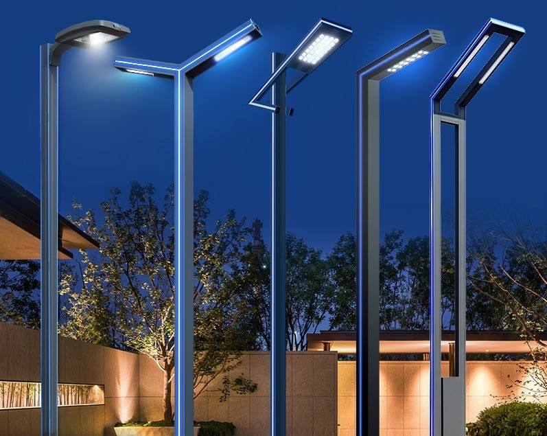 Custom 4 5 6 Meters Solar Garden Light Outdoor Aluminum Profile Landscape Light Solar Parking Lot Lighting Pole