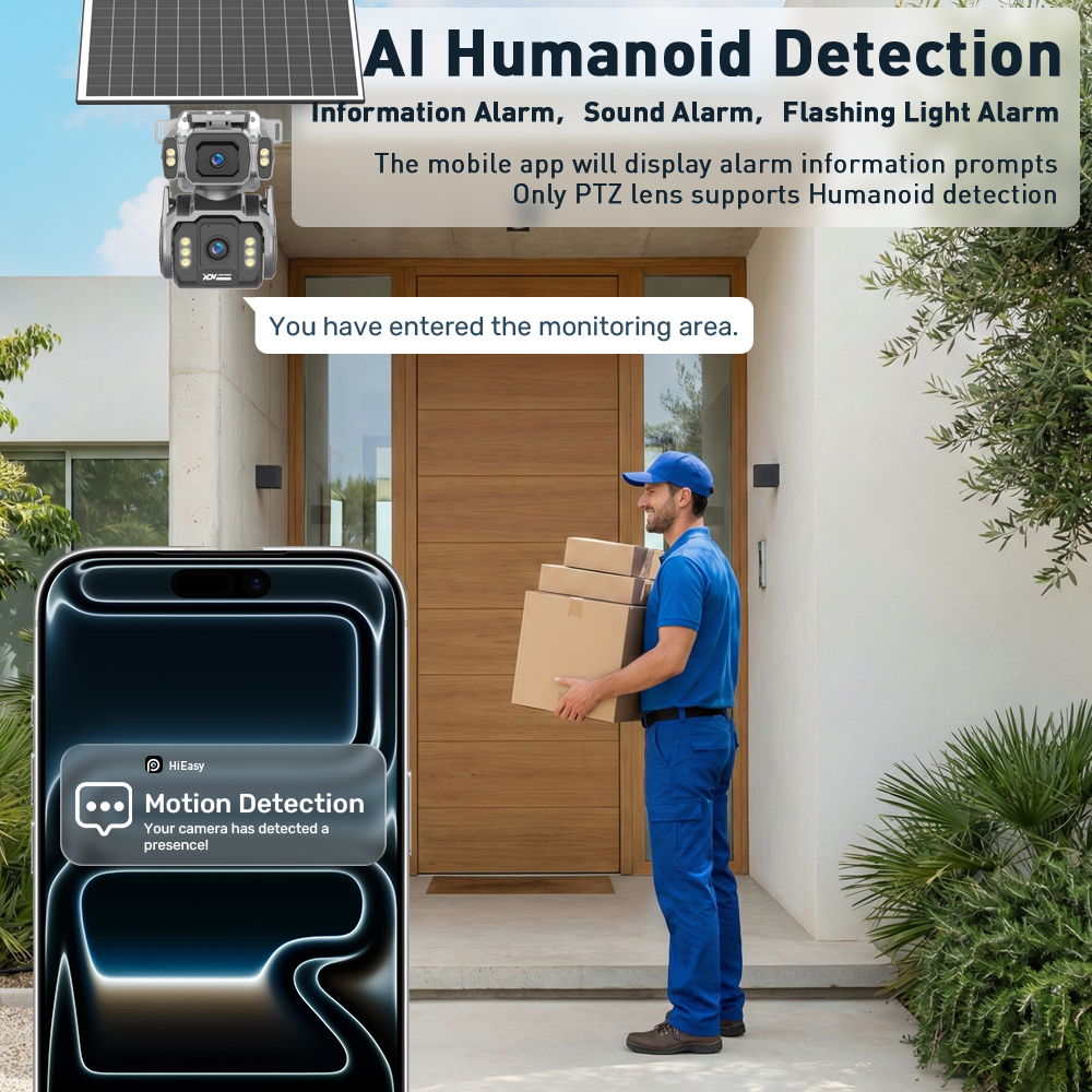 LS VISION 24/7 Video Recording 12X Optical Zoom Solar Outdoor Surveillance Camera 4G SIM Dual Screen Aov Ai Humanoid Tracking