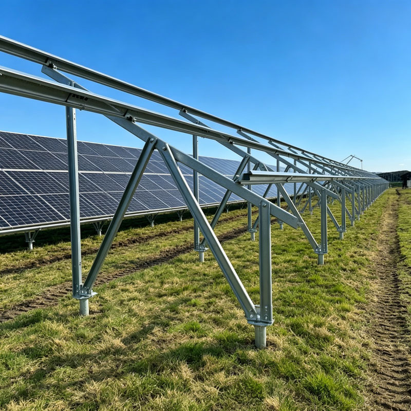 Solar Ground Racking Al-Mg-Zn Coated C Channel Steel Solar Panel Ground Mounting System Solar Panel Structure with Screw Pile