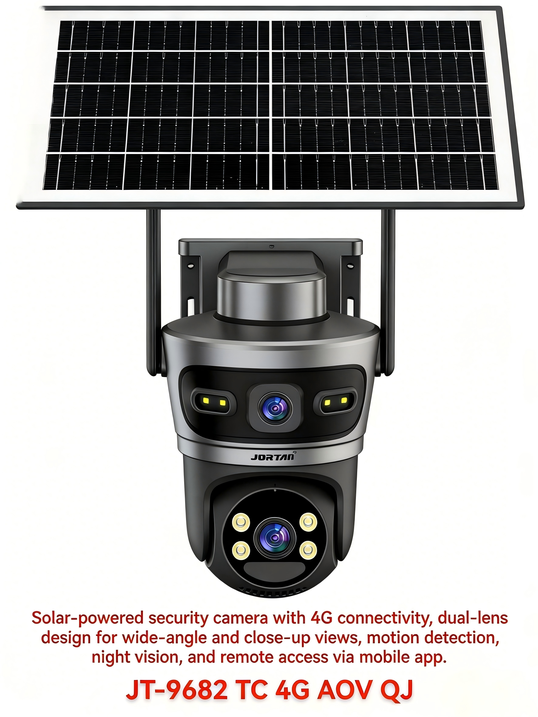 AOV 4G Solar Powered Network Camera Full Color Night Vision With Wide Angle SD Card Recording Motion Detection Two-Way Audio