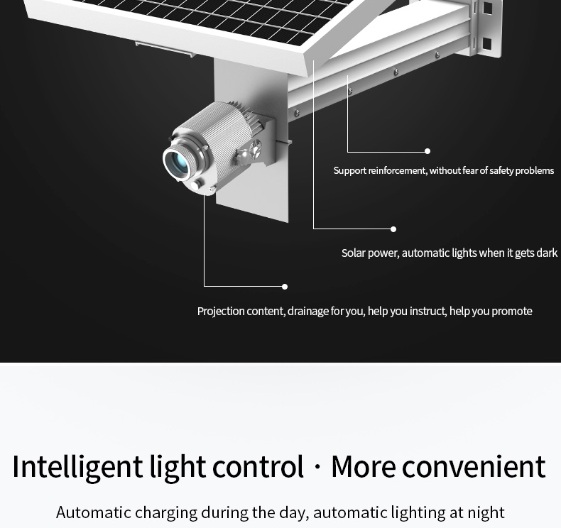 IP67 Waterproof Aluminum Alloy Solar LED Gobo Logo Projector Light Outdoor Advertising Spotlight for Floor Signs