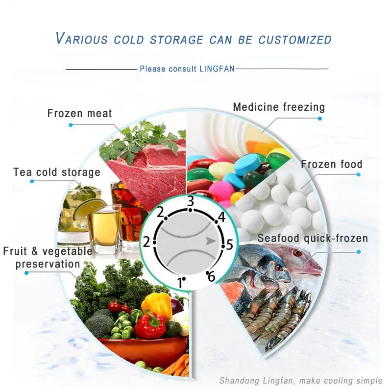 Solar Cold Storage Chill Walk in Freezer Room with Built-in Battery Storage System Refrigeration Equipment
