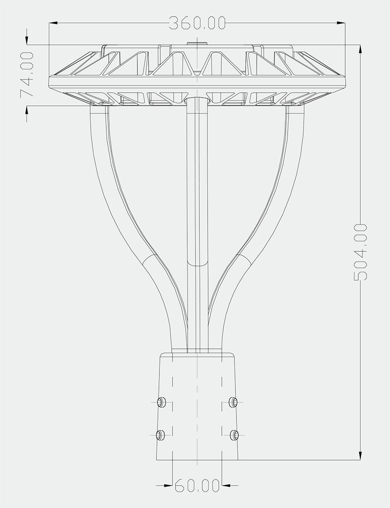 Post Top Light Dimension Chart 1