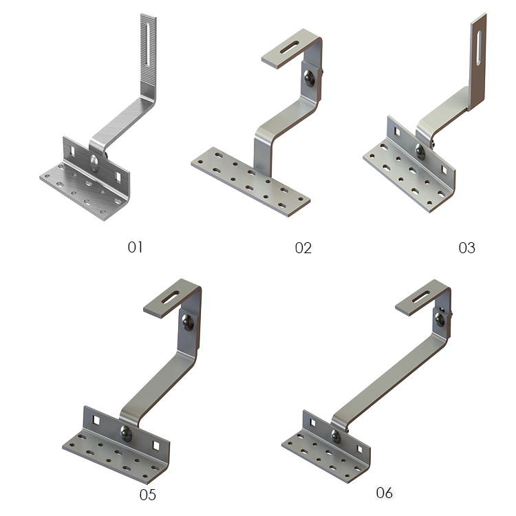 Multiple stainless steel solar roof hooks