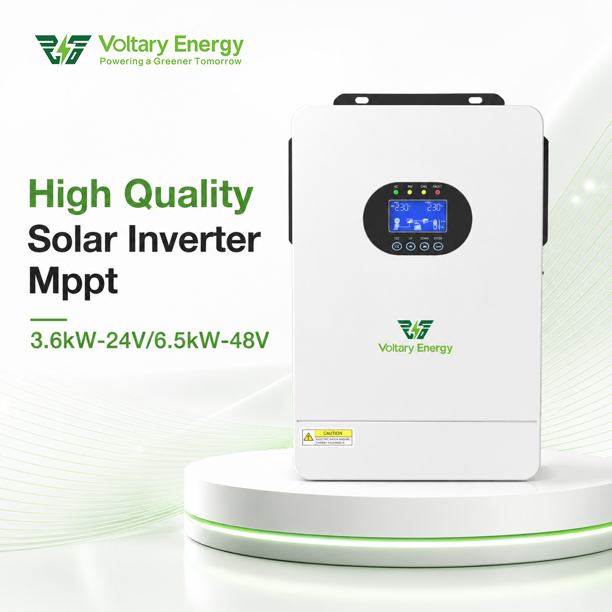 High Quality Solar MPPT Hybrid Inverter 3.6KW/6.2KW 24VDC to 220-240VAC Grid PV Inverter Single Output